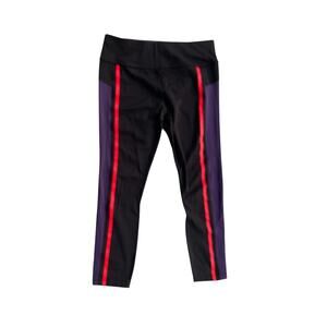 AVIA, WOMENS ACTIVEWEAR STRETCH PANTS, SIZE L, BLACK, PURPLE